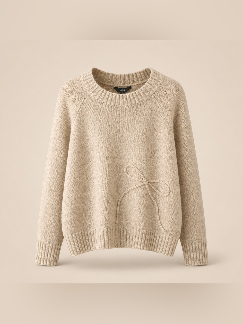 Terra & Sky Women's 1X 16W/18W Bow Stitch Ribbed Crewneck Knit pullover Sweater